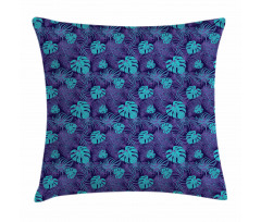 Floral Leaf Dark Night Pillow Cover