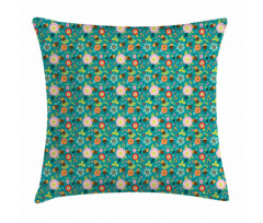 Smiling Funny Bees Doodle Pillow Cover