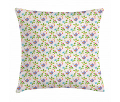 Singing Birds Floral Theme Pillow Cover
