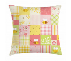 Floral and Geometric Tiles Pillow Cover