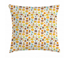 Cartoon Apiary Elements Pillow Cover
