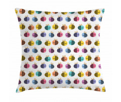 Colorful Flying Bee Sketch Pillow Cover