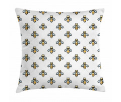 Graphic Bees Dots Pattern Pillow Cover