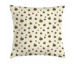 Flying Bumblebees Pillow Cover