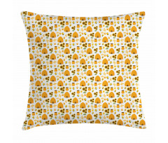 Smiling Honeybees and Jars Pillow Cover