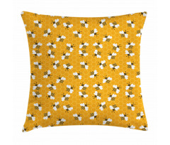 Bees Producing Honey Cells Pillow Cover