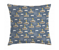 Cartoon Submarines Pillow Cover