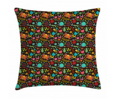 Cartoon Insects Playing Pillow Cover