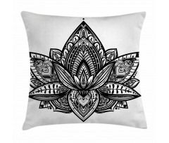 Lotus Flower Tattoo Art Pillow Cover