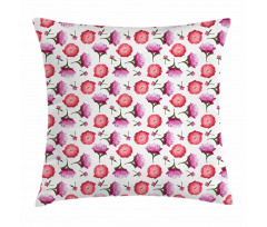 Pink and Violet Peonies Pillow Cover