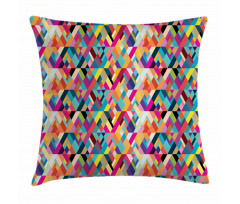 Diagonal Colorful Tile Pillow Cover