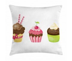 Puffy Party Cupcakes Pillow Cover
