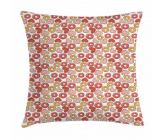 Filled Heart Donuts Pillow Cover