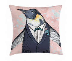 Funny Gentleman Penguin Pillow Cover