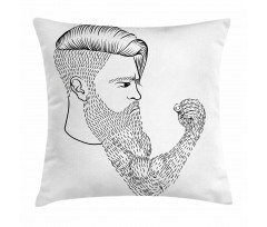 Serious Man Fist Beard Pillow Cover