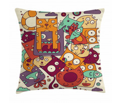Absurd Doodle Pillow Cover