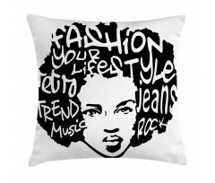 Afro Hair Art Pillow Cover