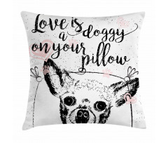 Love Dogs Grungy Pillow Cover