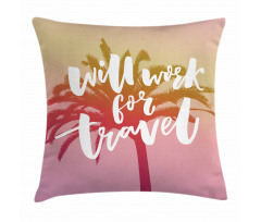Summer Travel Palm Pillow Cover