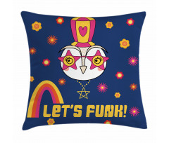 Cartoon Owl Funky Pillow Cover
