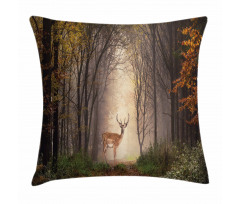 Deer Mystical Forest Pillow Cover