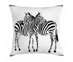2 Zebras Silhouette Pillow Cover
