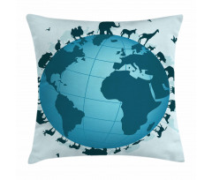 Animal Diversity World Pillow Cover