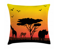 Silhouette of Animals Pillow Cover