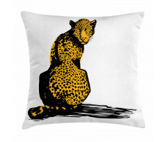 Sketch Leopard Shadow Pillow Cover