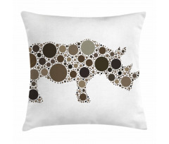 Rhino Dots Silhouette Pillow Cover