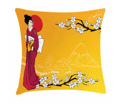 Geisha Lady Pillow Cover