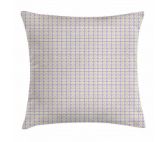 Square Grid Floral Pillow Cover