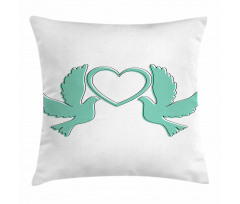 Doves and a Heart Pillow Cover