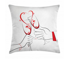 Clinking Flute Glass Pillow Cover