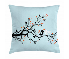 Happy Bird Couple Pillow Cover