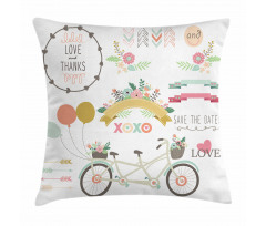 Flowers Wedding Concept Pillow Cover