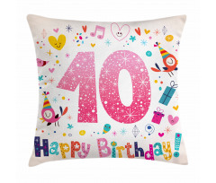 10 Years Kids Birthday Pillow Cover