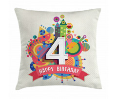 4 Years Old Colorful Pillow Cover