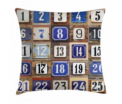 House Numbers Collage Pillow Cover