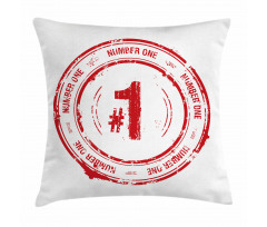 Number Grunge Stamp Pillow Cover