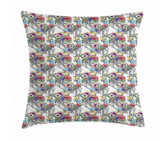 Watercolor Botany Motif Pillow Cover