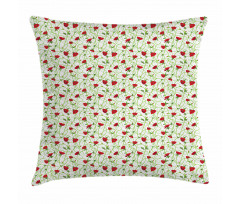 Twiggy Poppy Flowers Pillow Cover
