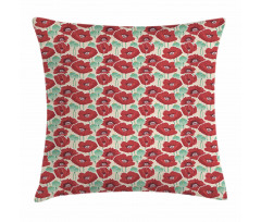 Watercolor Effect Poppy Pillow Cover