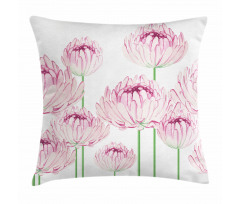 Tender Peony Flowers Pillow Cover