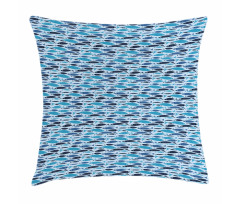 Graphic Fish Silhouettes Pillow Cover
