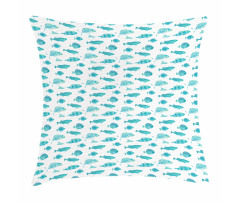 Doodle Art Aquatic Life Pillow Cover