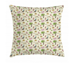 Ice Cream and Toucan Pillow Cover