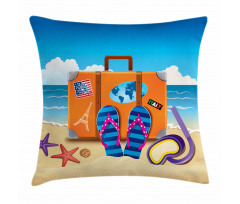 3D Travel Suitcase Pillow Cover