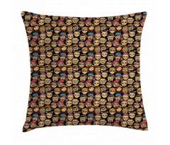 Cartoon Hipster Fashion Pillow Cover