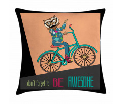 Motivational Words and Owl Pillow Cover